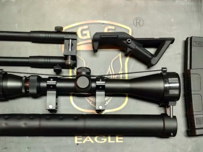 DMR Golden Eagle SR25 con accesorios
