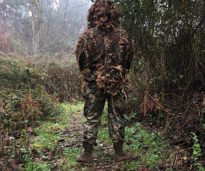Ghillie 3d otoño + Chest rig + Mascara + Dump Pouch