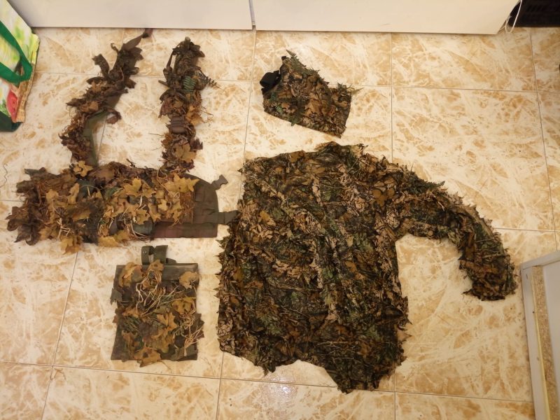 Ghillie 3d otoño + Chest rig + Mascara + Dump Pouch