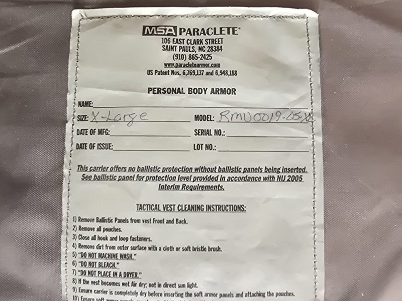 Chaleco tactico Paraclete Xl