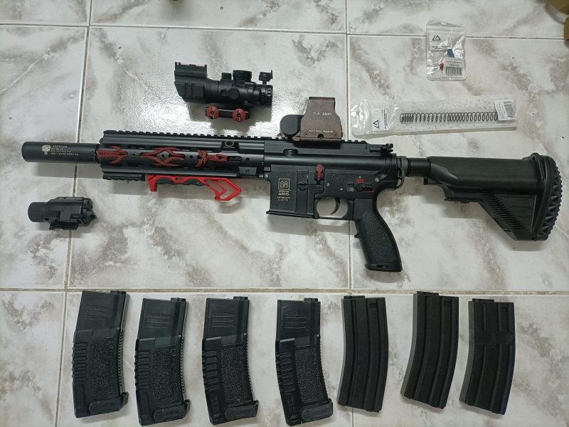 Specna Arms SA-H05 + Upgrades + Visor + Cargadores