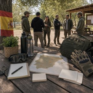 Mapa y notas de comunidad airsoft en España con referencias de campos y grupos