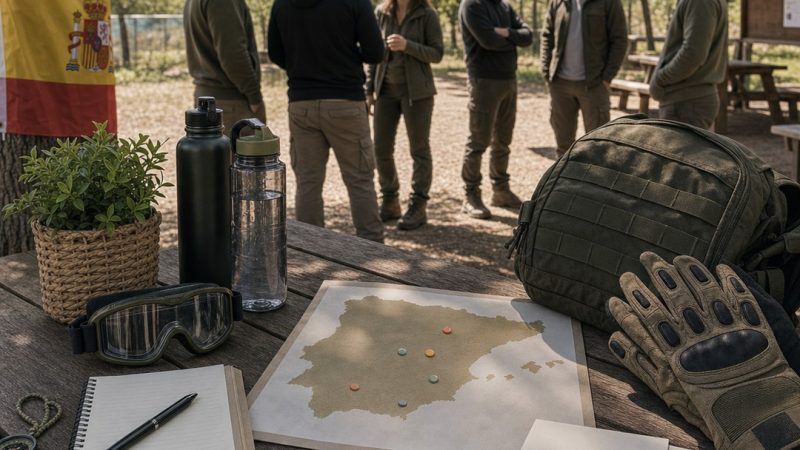 Mapa y notas de comunidad airsoft en España con referencias de campos y grupos