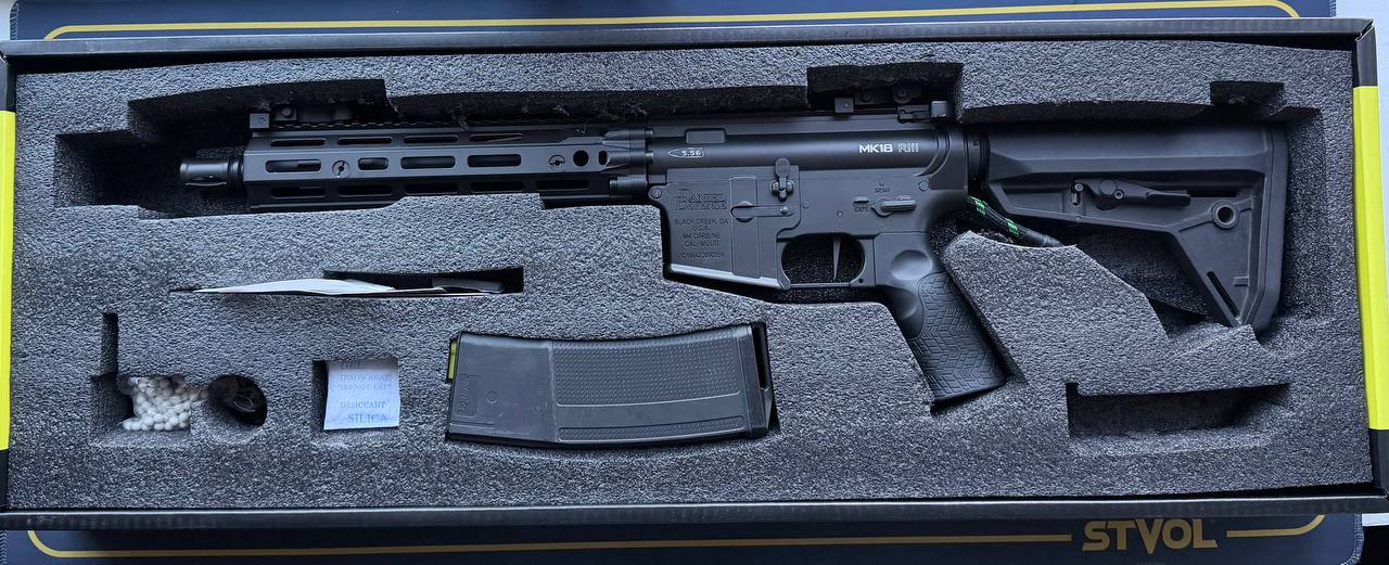 CYMA PLATINUM DANIEL DEFENSE MK18 RIII REPLICA ESHOOTER ETU BLACK on the VVD system