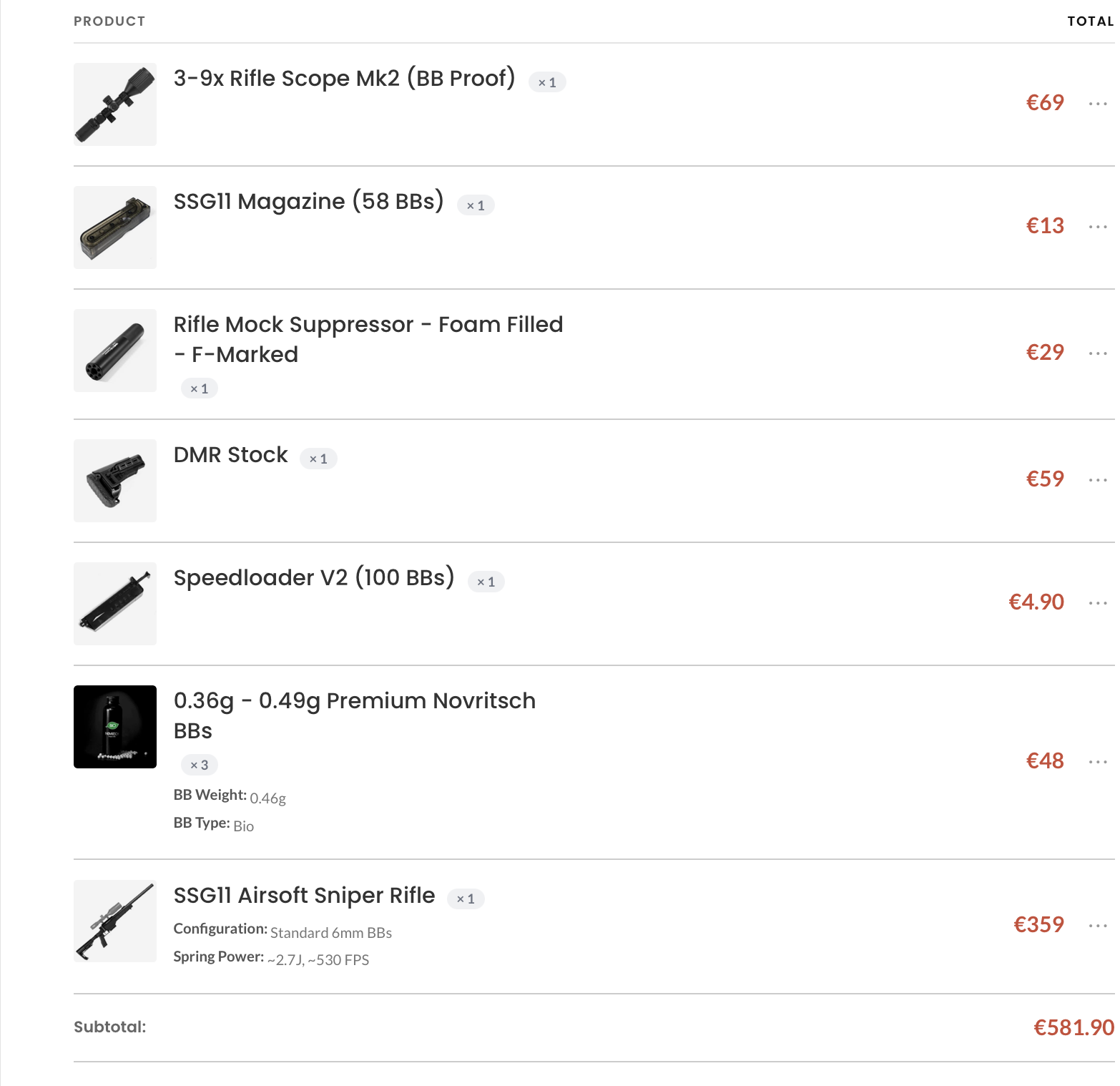 Full Unused Novritsch SSG11 Sniper Set