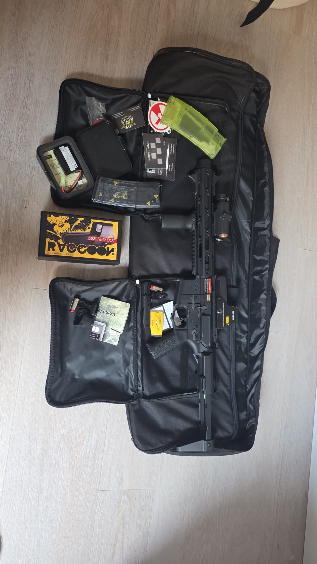 M4 Airsoft Amoeba + accesorios + cargadores + bolsa de transporte